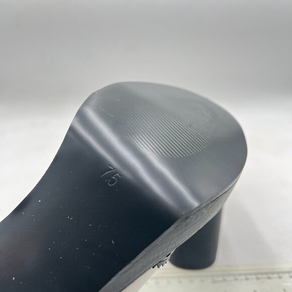 FSJ Black/White Closed Toe Platform Pumps Lace Up Vintage Chunky High Heel Shoes - Picture 5 of 7